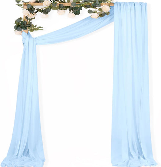 Yellow Wedding Arch Draping Fabric 1 Panel 29" x 20 FT Extra Long Gauze Drapes Sheer Backdrop Curtains 6.6 Yards Outdoor Drapery Panels for Wedding Baby Shower Party Ceiling Decoration