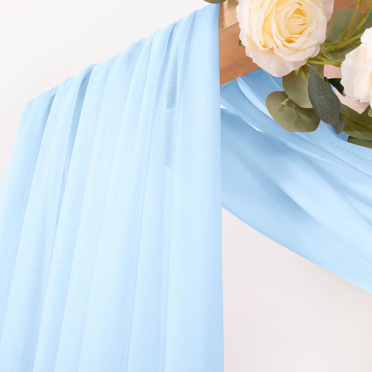 Yellow Wedding Arch Draping Fabric 1 Panel 29" x 20 FT Extra Long Gauze Drapes Sheer Backdrop Curtains 6.6 Yards Outdoor Drapery Panels for Wedding Baby Shower Party Ceiling Decoration