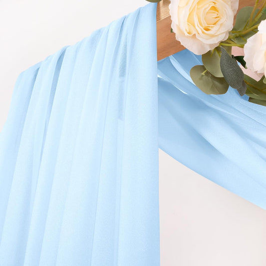 Yellow Wedding Arch Draping Fabric 1 Panel 29" x 20 FT Extra Long Gauze Drapes Sheer Backdrop Curtains 6.6 Yards Outdoor Drapery Panels for Wedding Baby Shower Party Ceiling Decoration