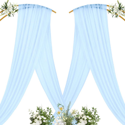 Yellow Wedding Arch Draping Fabric 1 Panel 29" x 20 FT Extra Long Gauze Drapes Sheer Backdrop Curtains 6.6 Yards Outdoor Drapery Panels for Wedding Baby Shower Party Ceiling Decoration