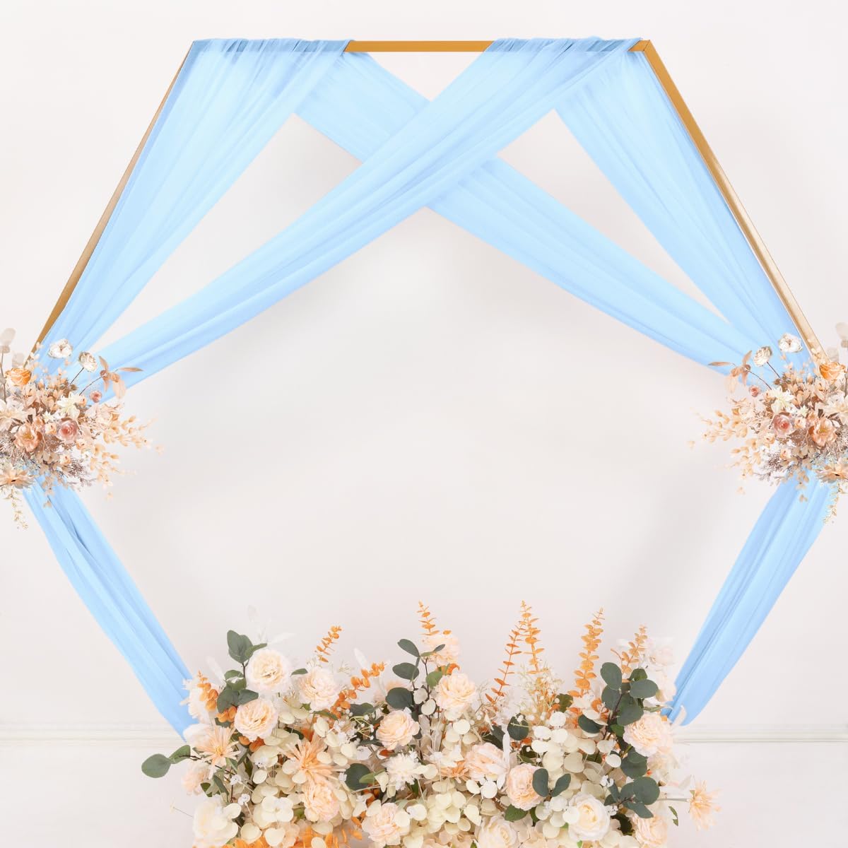 Yellow Wedding Arch Draping Fabric 1 Panel 29" x 20 FT Extra Long Gauze Drapes Sheer Backdrop Curtains 6.6 Yards Outdoor Drapery Panels for Wedding Baby Shower Party Ceiling Decoration