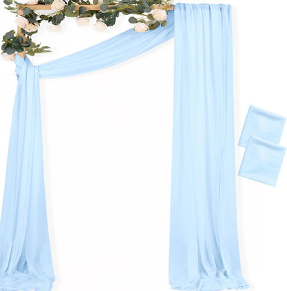 Yellow Wedding Arch Draping Fabric 1 Panel 29" x 20 FT Extra Long Gauze Drapes Sheer Backdrop Curtains 6.6 Yards Outdoor Drapery Panels for Wedding Baby Shower Party Ceiling Decoration