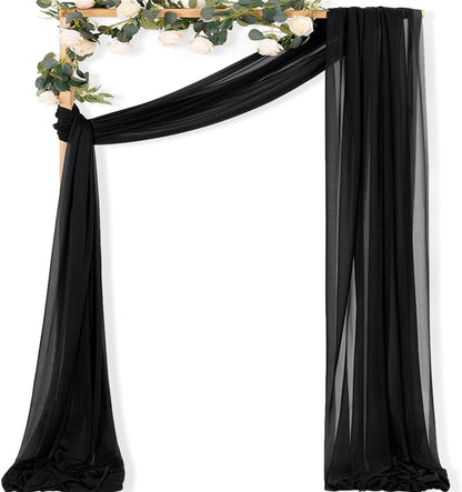 Yellow Wedding Arch Draping Fabric 1 Panel 29" x 20 FT Extra Long Gauze Drapes Sheer Backdrop Curtains 6.6 Yards Outdoor Drapery Panels for Wedding Baby Shower Party Ceiling Decoration