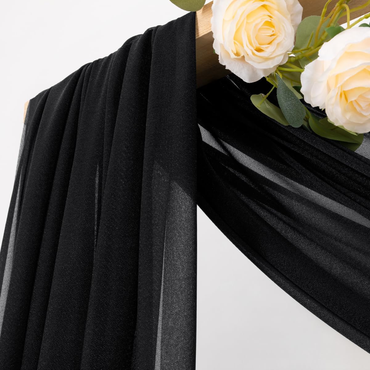 Yellow Wedding Arch Draping Fabric 1 Panel 29" x 20 FT Extra Long Gauze Drapes Sheer Backdrop Curtains 6.6 Yards Outdoor Drapery Panels for Wedding Baby Shower Party Ceiling Decoration