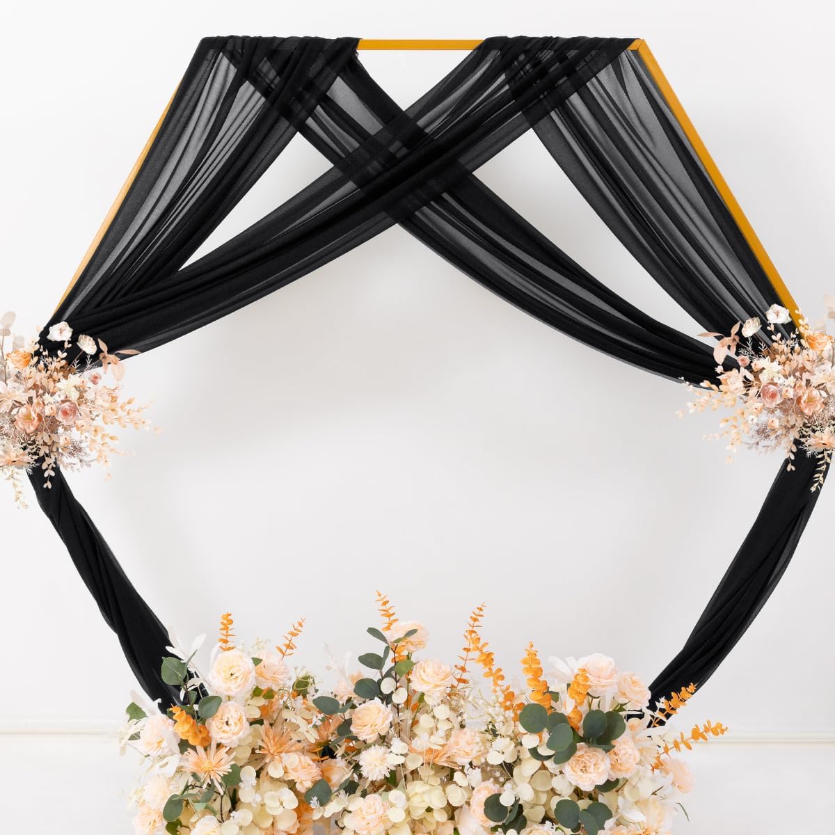Yellow Wedding Arch Draping Fabric 1 Panel 29" x 20 FT Extra Long Gauze Drapes Sheer Backdrop Curtains 6.6 Yards Outdoor Drapery Panels for Wedding Baby Shower Party Ceiling Decoration