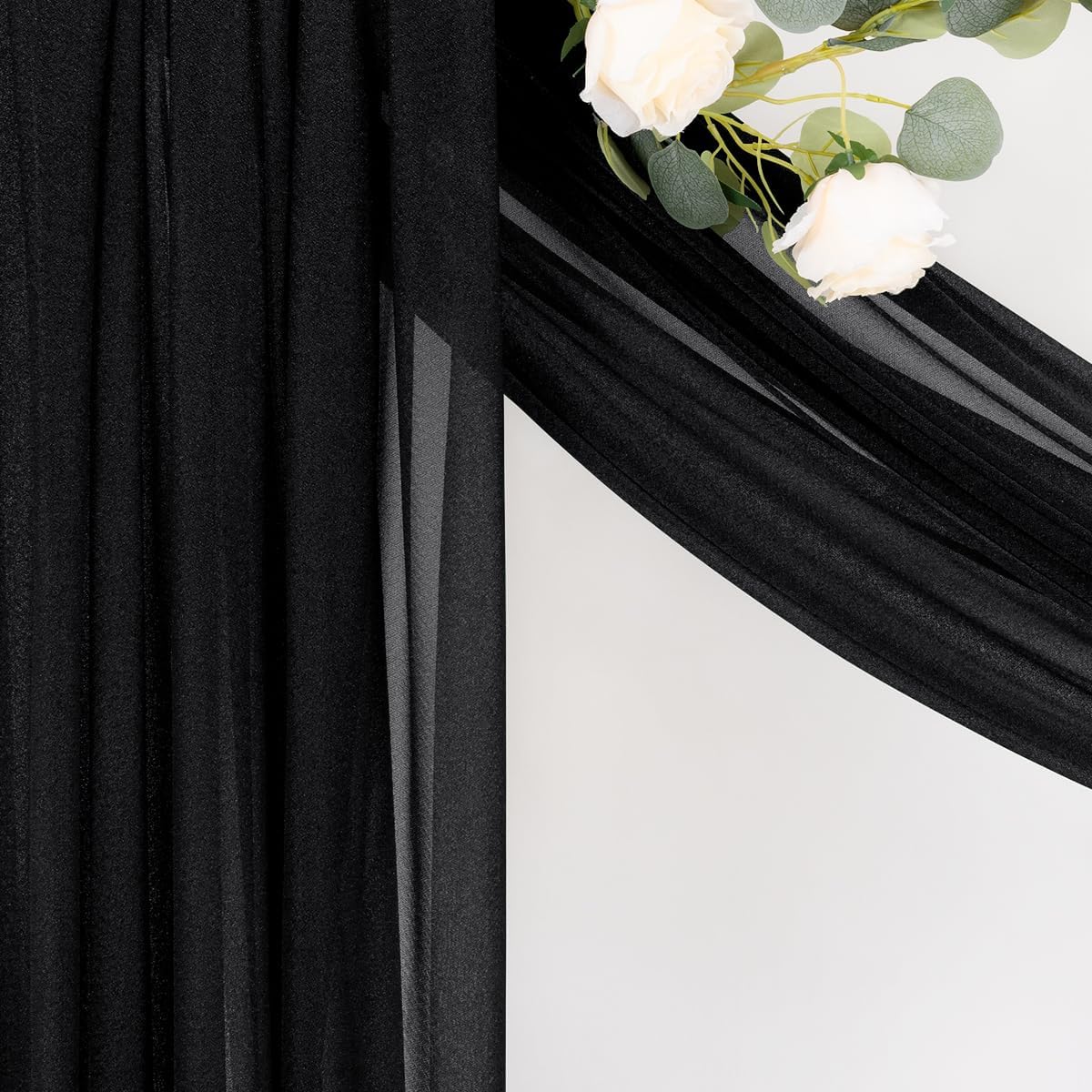 Yellow Wedding Arch Draping Fabric 1 Panel 29" x 20 FT Extra Long Gauze Drapes Sheer Backdrop Curtains 6.6 Yards Outdoor Drapery Panels for Wedding Baby Shower Party Ceiling Decoration