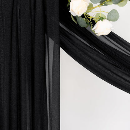 Yellow Wedding Arch Draping Fabric 1 Panel 29" x 20 FT Extra Long Gauze Drapes Sheer Backdrop Curtains 6.6 Yards Outdoor Drapery Panels for Wedding Baby Shower Party Ceiling Decoration
