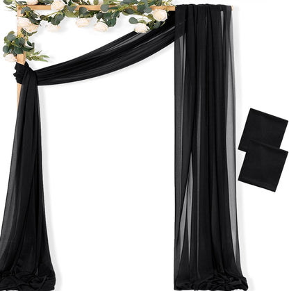 Yellow Wedding Arch Draping Fabric 1 Panel 29" x 20 FT Extra Long Gauze Drapes Sheer Backdrop Curtains 6.6 Yards Outdoor Drapery Panels for Wedding Baby Shower Party Ceiling Decoration
