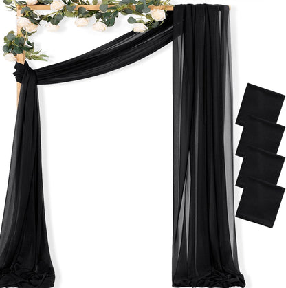 Yellow Wedding Arch Draping Fabric 1 Panel 29" x 20 FT Extra Long Gauze Drapes Sheer Backdrop Curtains 6.6 Yards Outdoor Drapery Panels for Wedding Baby Shower Party Ceiling Decoration