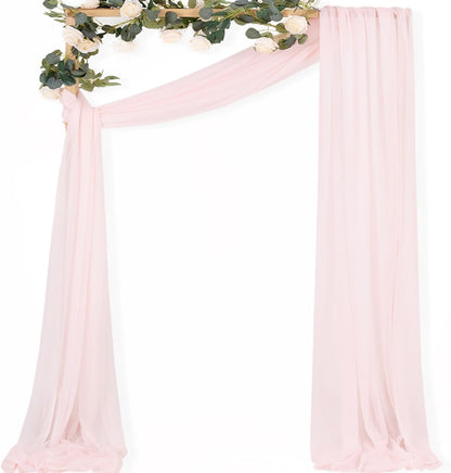 Yellow Wedding Arch Draping Fabric 1 Panel 29" x 20 FT Extra Long Gauze Drapes Sheer Backdrop Curtains 6.6 Yards Outdoor Drapery Panels for Wedding Baby Shower Party Ceiling Decoration