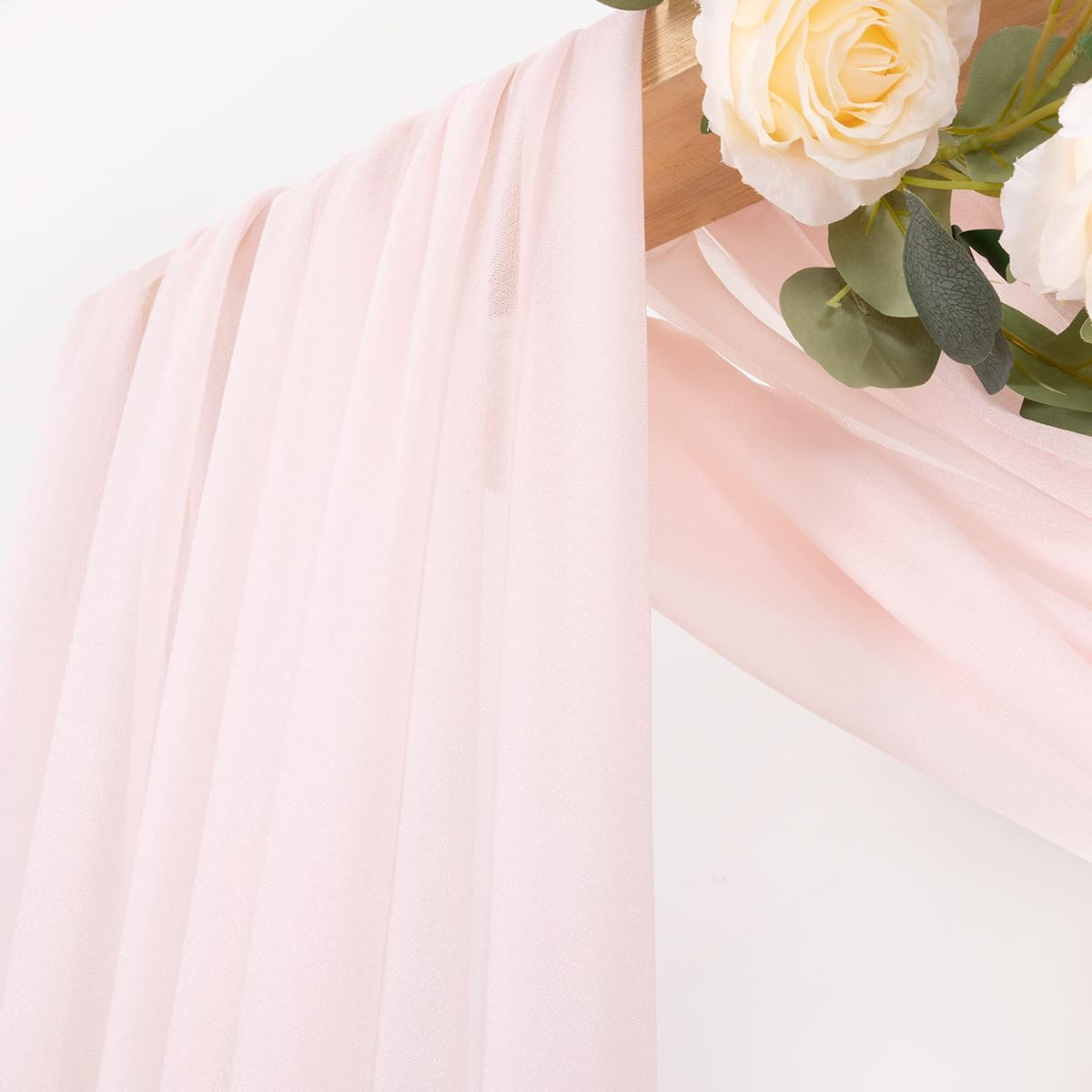 Yellow Wedding Arch Draping Fabric 1 Panel 29" x 20 FT Extra Long Gauze Drapes Sheer Backdrop Curtains 6.6 Yards Outdoor Drapery Panels for Wedding Baby Shower Party Ceiling Decoration