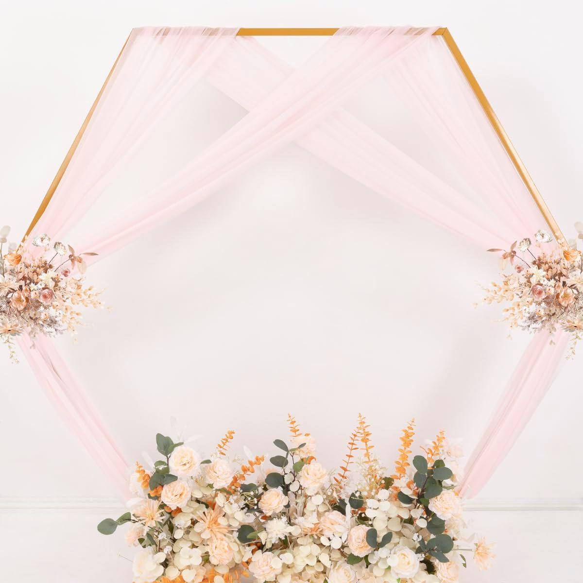 Yellow Wedding Arch Draping Fabric 1 Panel 29" x 20 FT Extra Long Gauze Drapes Sheer Backdrop Curtains 6.6 Yards Outdoor Drapery Panels for Wedding Baby Shower Party Ceiling Decoration