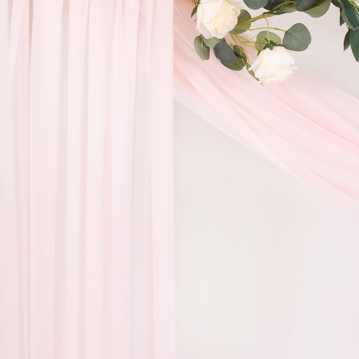 Yellow Wedding Arch Draping Fabric 1 Panel 29" x 20 FT Extra Long Gauze Drapes Sheer Backdrop Curtains 6.6 Yards Outdoor Drapery Panels for Wedding Baby Shower Party Ceiling Decoration