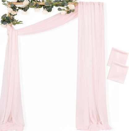 Yellow Wedding Arch Draping Fabric 1 Panel 29" x 20 FT Extra Long Gauze Drapes Sheer Backdrop Curtains 6.6 Yards Outdoor Drapery Panels for Wedding Baby Shower Party Ceiling Decoration
