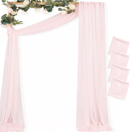 Yellow Wedding Arch Draping Fabric 1 Panel 29" x 20 FT Extra Long Gauze Drapes Sheer Backdrop Curtains 6.6 Yards Outdoor Drapery Panels for Wedding Baby Shower Party Ceiling Decoration