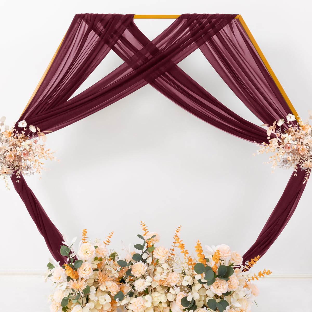 Yellow Wedding Arch Draping Fabric 1 Panel 29" x 20 FT Extra Long Gauze Drapes Sheer Backdrop Curtains 6.6 Yards Outdoor Drapery Panels for Wedding Baby Shower Party Ceiling Decoration