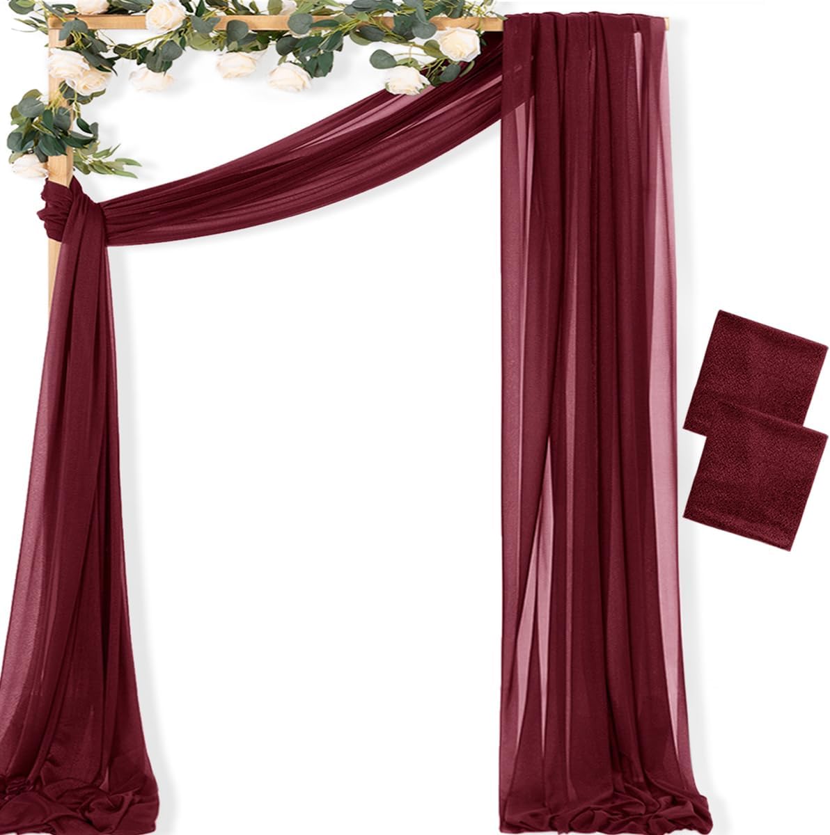 Yellow Wedding Arch Draping Fabric 1 Panel 29" x 20 FT Extra Long Gauze Drapes Sheer Backdrop Curtains 6.6 Yards Outdoor Drapery Panels for Wedding Baby Shower Party Ceiling Decoration