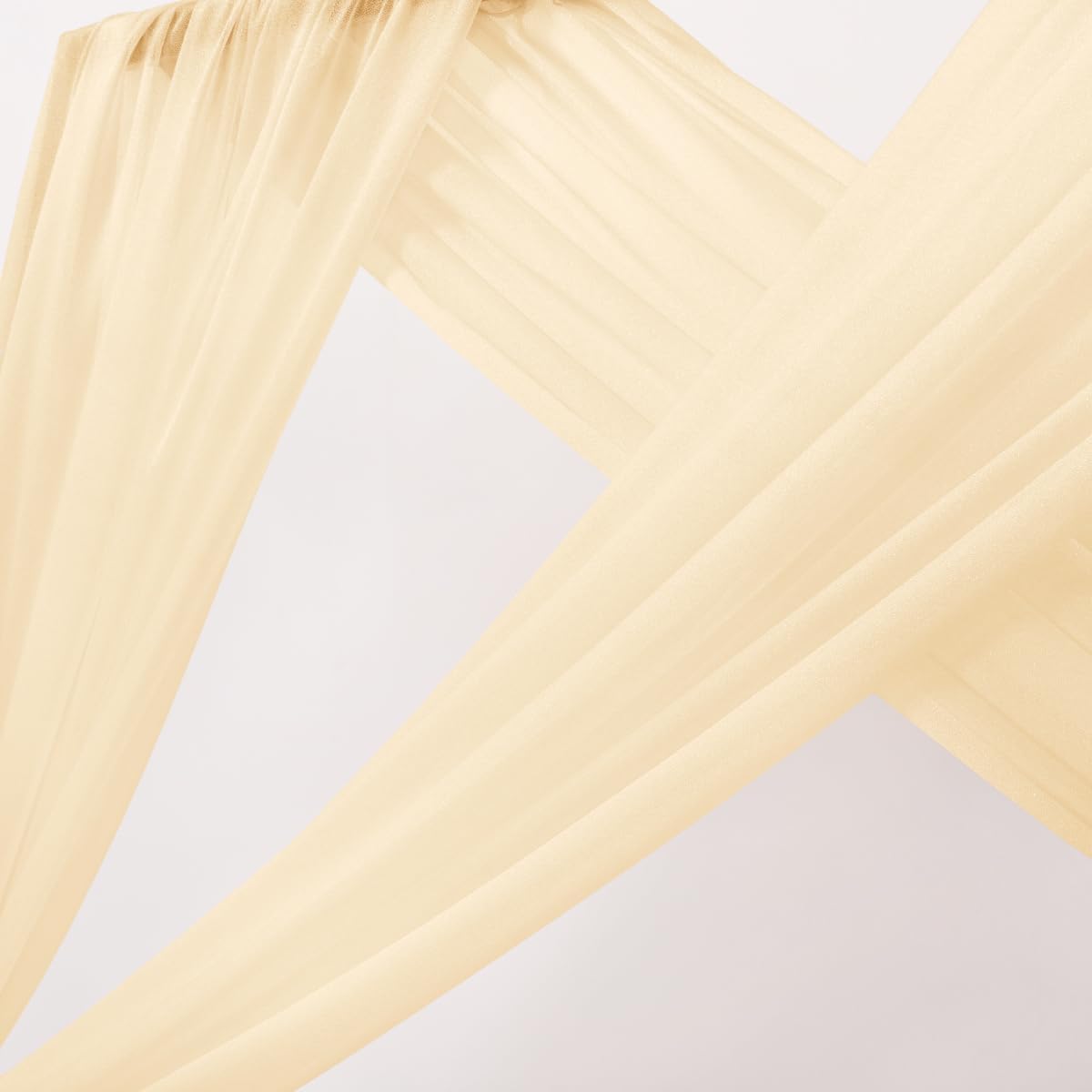 Yellow Wedding Arch Draping Fabric 1 Panel 29" x 20 FT Extra Long Gauze Drapes Sheer Backdrop Curtains 6.6 Yards Outdoor Drapery Panels for Wedding Baby Shower Party Ceiling Decoration