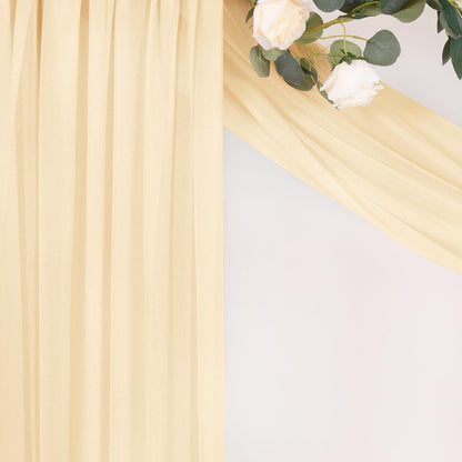 Yellow Wedding Arch Draping Fabric 1 Panel 29" x 20 FT Extra Long Gauze Drapes Sheer Backdrop Curtains 6.6 Yards Outdoor Drapery Panels for Wedding Baby Shower Party Ceiling Decoration