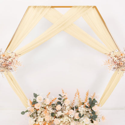 Yellow Wedding Arch Draping Fabric 1 Panel 29" x 20 FT Extra Long Gauze Drapes Sheer Backdrop Curtains 6.6 Yards Outdoor Drapery Panels for Wedding Baby Shower Party Ceiling Decoration