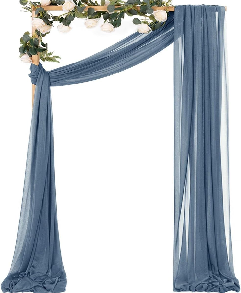 Yellow Wedding Arch Draping Fabric 1 Panel 29" x 20 FT Extra Long Gauze Drapes Sheer Backdrop Curtains 6.6 Yards Outdoor Drapery Panels for Wedding Baby Shower Party Ceiling Decoration