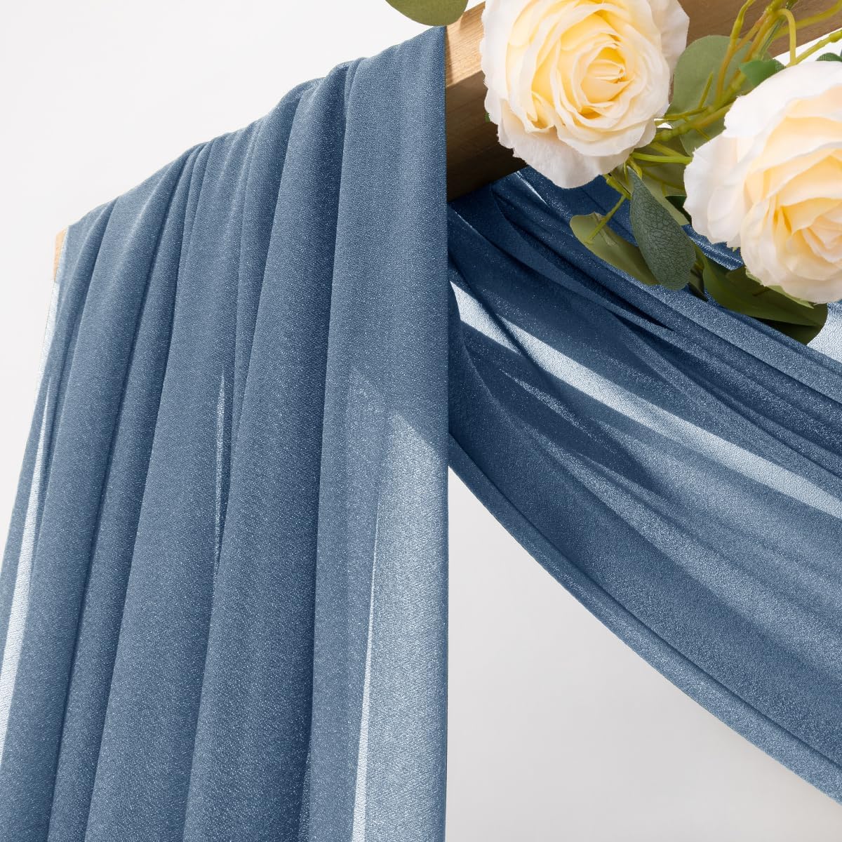 Yellow Wedding Arch Draping Fabric 1 Panel 29" x 20 FT Extra Long Gauze Drapes Sheer Backdrop Curtains 6.6 Yards Outdoor Drapery Panels for Wedding Baby Shower Party Ceiling Decoration