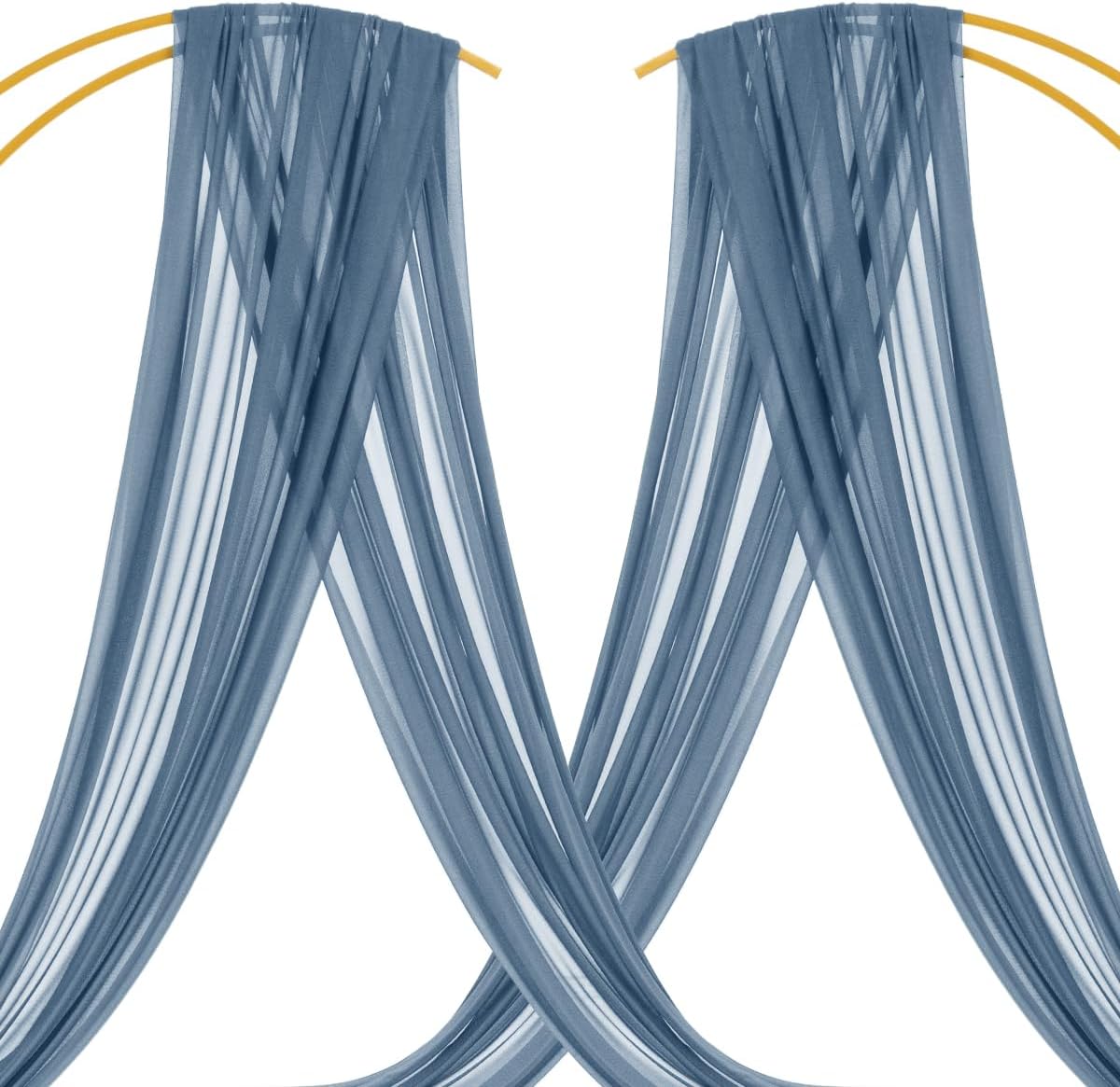 Yellow Wedding Arch Draping Fabric 1 Panel 29" x 20 FT Extra Long Gauze Drapes Sheer Backdrop Curtains 6.6 Yards Outdoor Drapery Panels for Wedding Baby Shower Party Ceiling Decoration