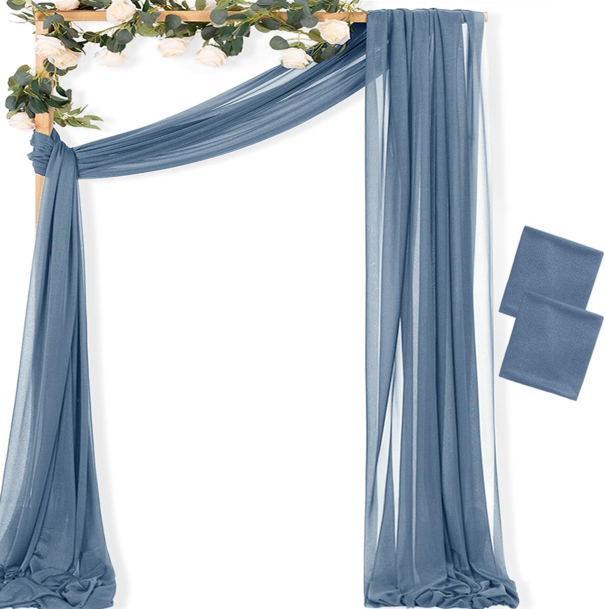 Yellow Wedding Arch Draping Fabric 1 Panel 29" x 20 FT Extra Long Gauze Drapes Sheer Backdrop Curtains 6.6 Yards Outdoor Drapery Panels for Wedding Baby Shower Party Ceiling Decoration