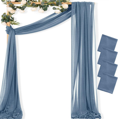 Yellow Wedding Arch Draping Fabric 1 Panel 29" x 20 FT Extra Long Gauze Drapes Sheer Backdrop Curtains 6.6 Yards Outdoor Drapery Panels for Wedding Baby Shower Party Ceiling Decoration