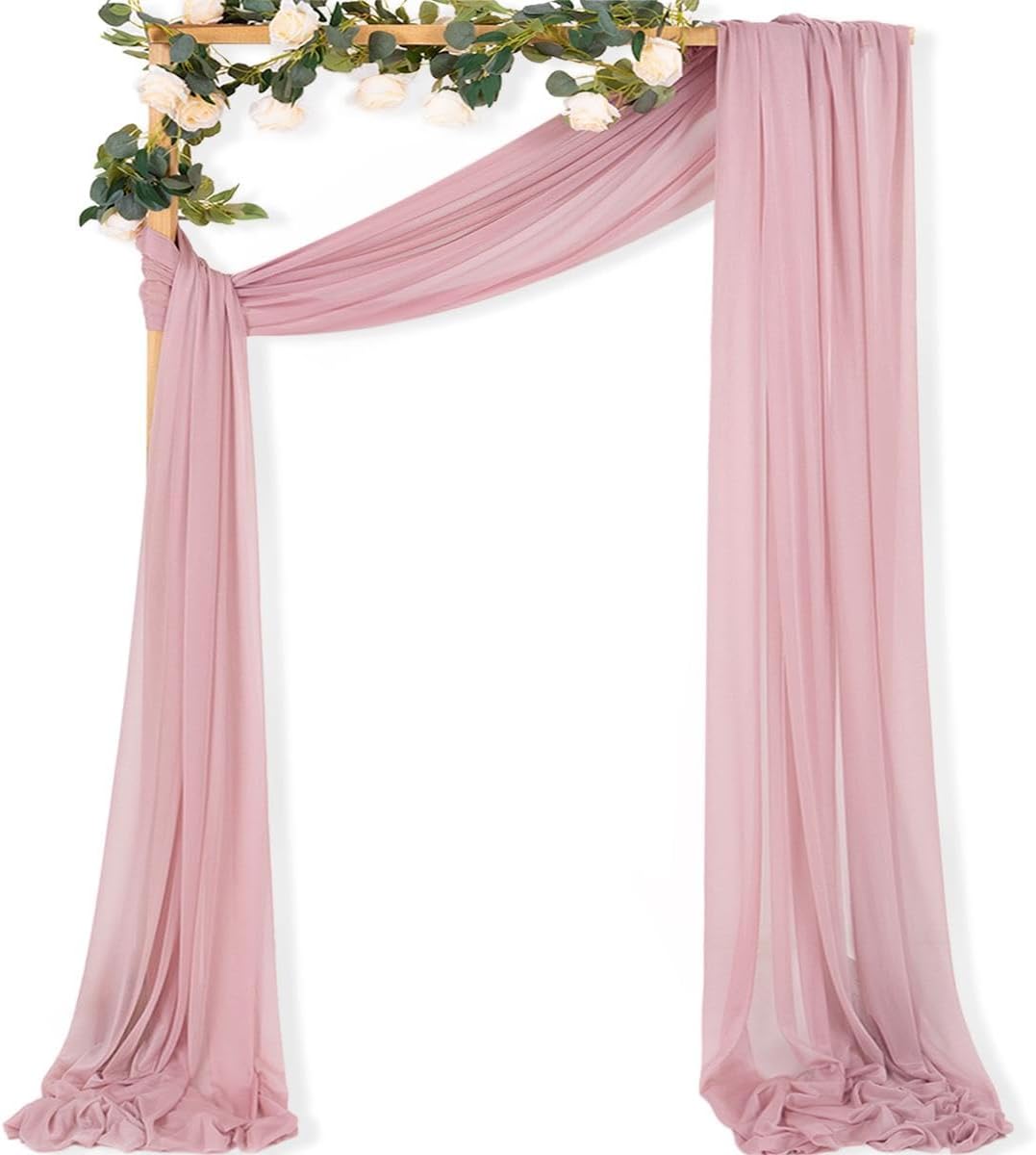 Yellow Wedding Arch Draping Fabric 1 Panel 29" x 20 FT Extra Long Gauze Drapes Sheer Backdrop Curtains 6.6 Yards Outdoor Drapery Panels for Wedding Baby Shower Party Ceiling Decoration