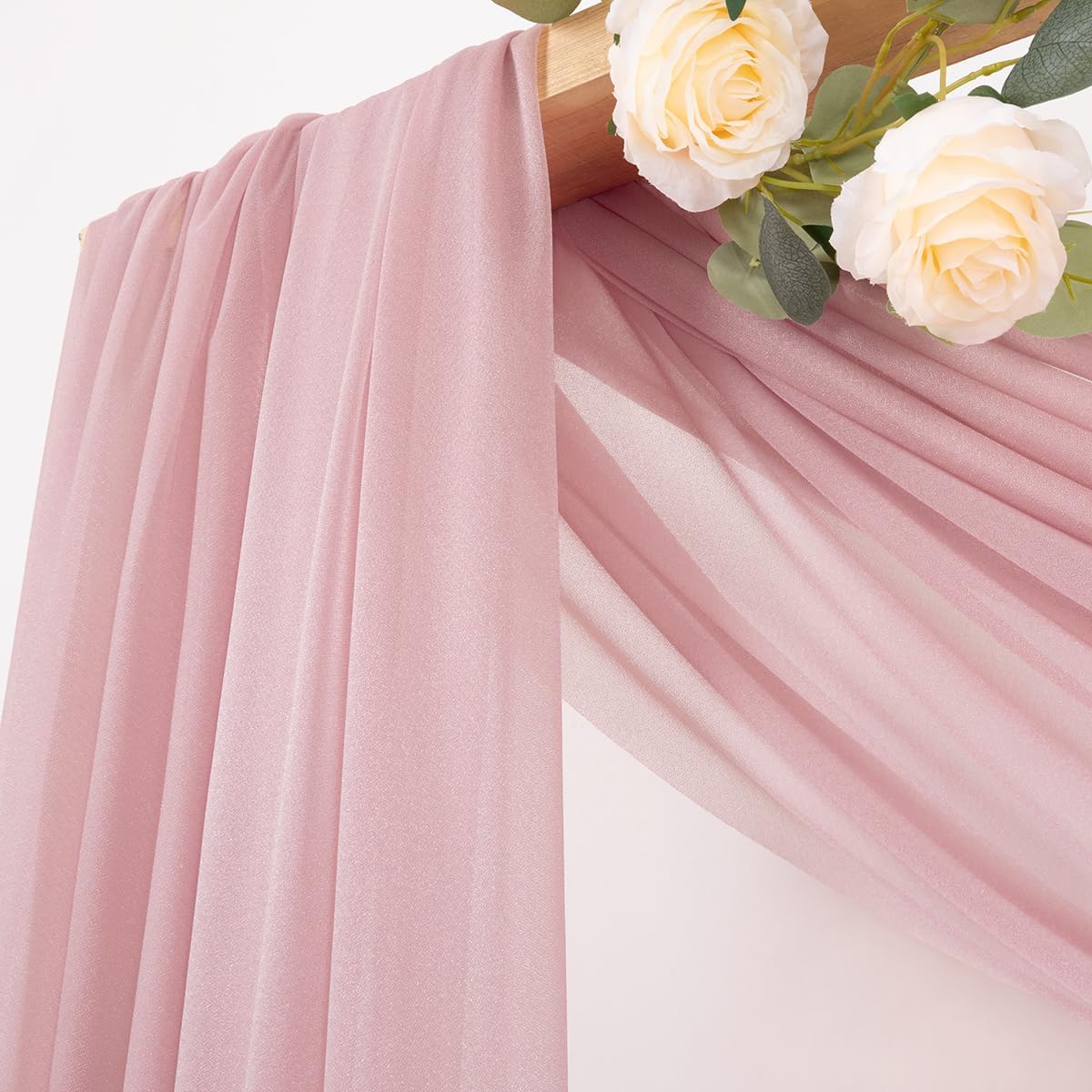 Yellow Wedding Arch Draping Fabric 1 Panel 29" x 20 FT Extra Long Gauze Drapes Sheer Backdrop Curtains 6.6 Yards Outdoor Drapery Panels for Wedding Baby Shower Party Ceiling Decoration