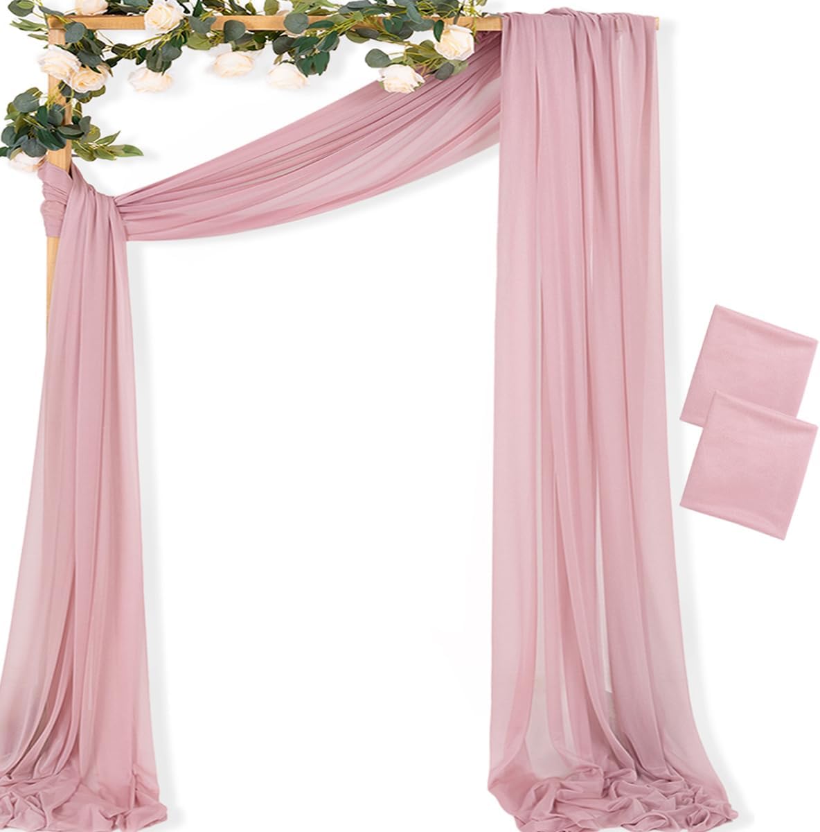 Yellow Wedding Arch Draping Fabric 1 Panel 29" x 20 FT Extra Long Gauze Drapes Sheer Backdrop Curtains 6.6 Yards Outdoor Drapery Panels for Wedding Baby Shower Party Ceiling Decoration