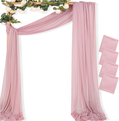Yellow Wedding Arch Draping Fabric 1 Panel 29" x 20 FT Extra Long Gauze Drapes Sheer Backdrop Curtains 6.6 Yards Outdoor Drapery Panels for Wedding Baby Shower Party Ceiling Decoration