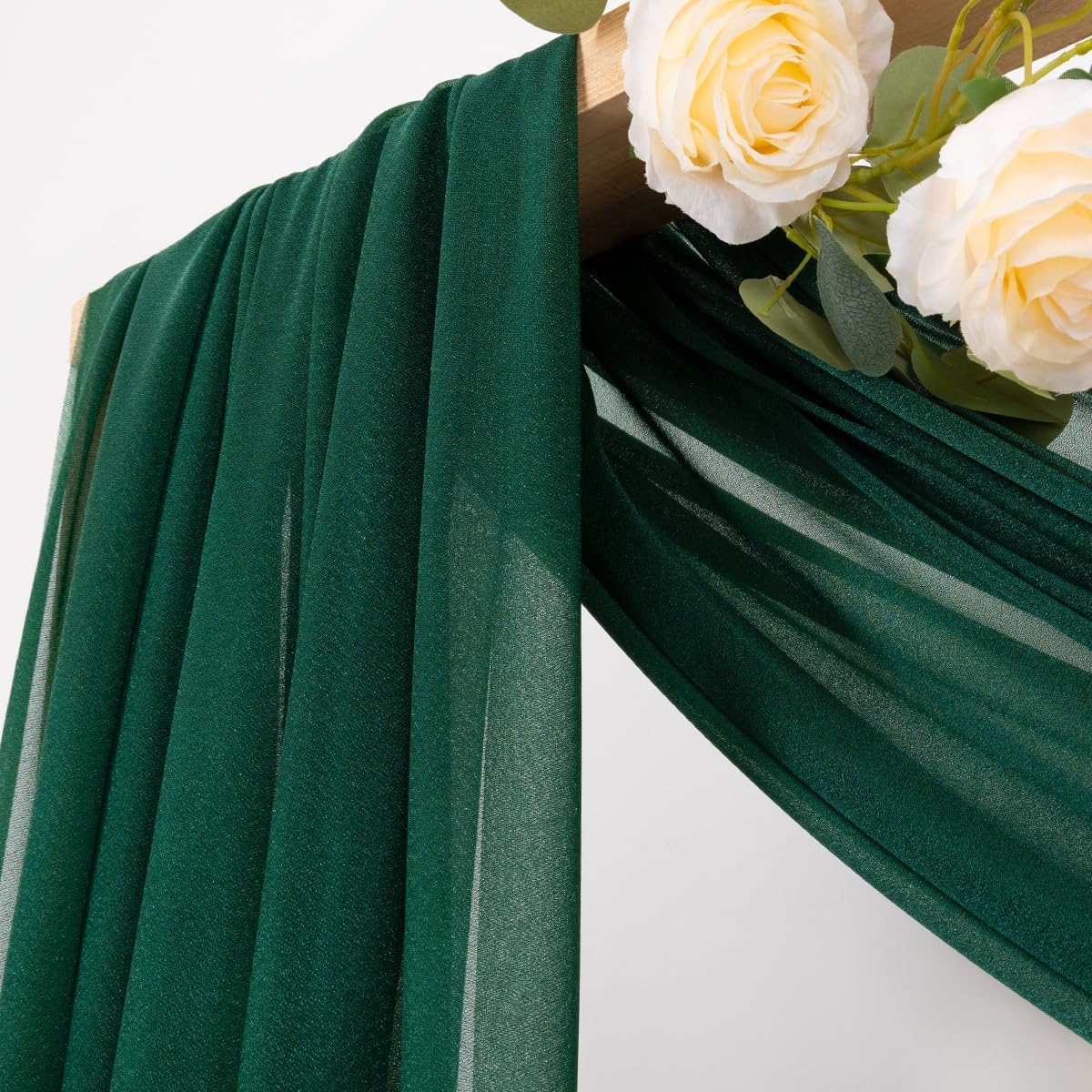 Yellow Wedding Arch Draping Fabric 1 Panel 29" x 20 FT Extra Long Gauze Drapes Sheer Backdrop Curtains 6.6 Yards Outdoor Drapery Panels for Wedding Baby Shower Party Ceiling Decoration
