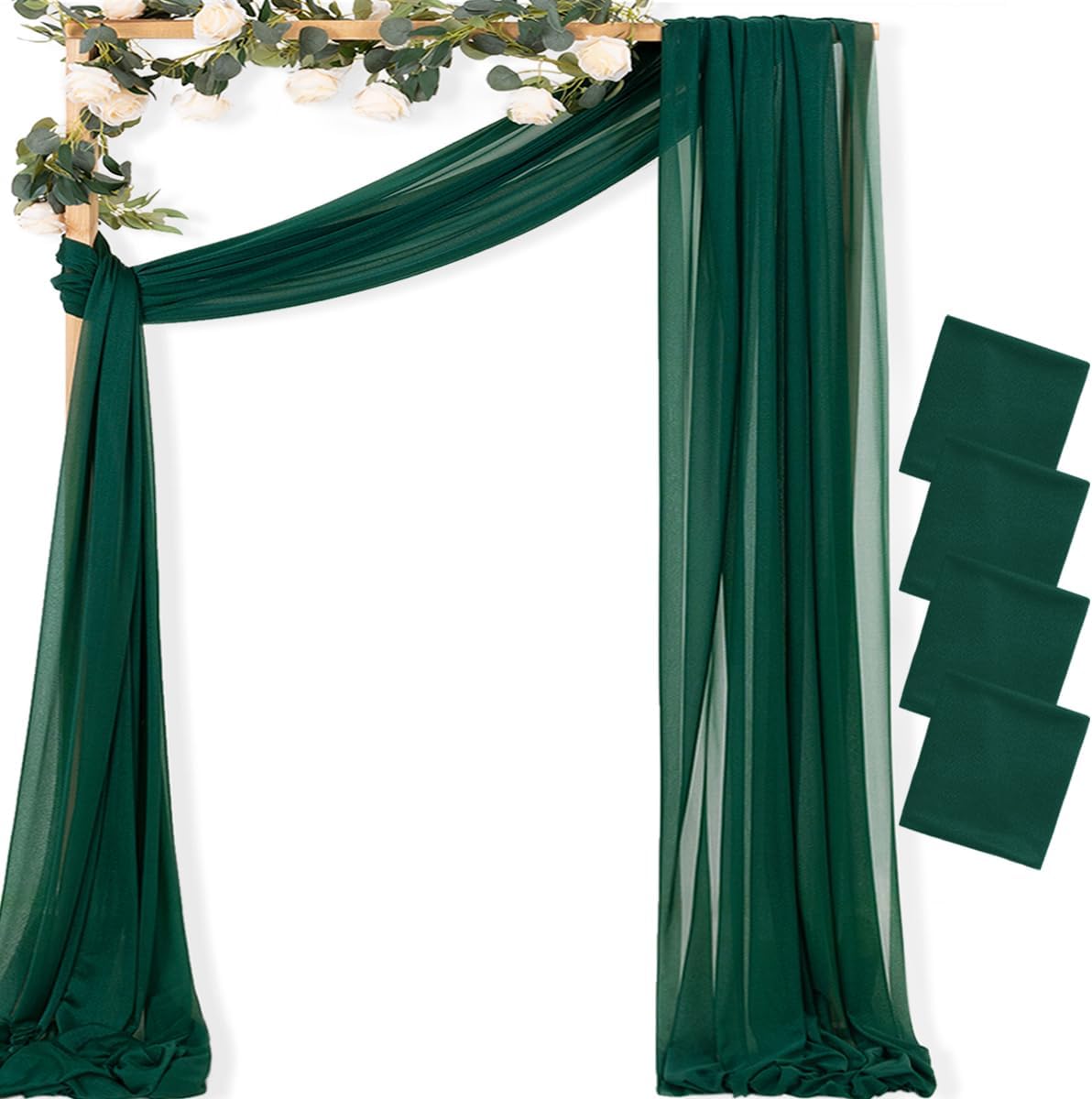 Yellow Wedding Arch Draping Fabric 1 Panel 29" x 20 FT Extra Long Gauze Drapes Sheer Backdrop Curtains 6.6 Yards Outdoor Drapery Panels for Wedding Baby Shower Party Ceiling Decoration