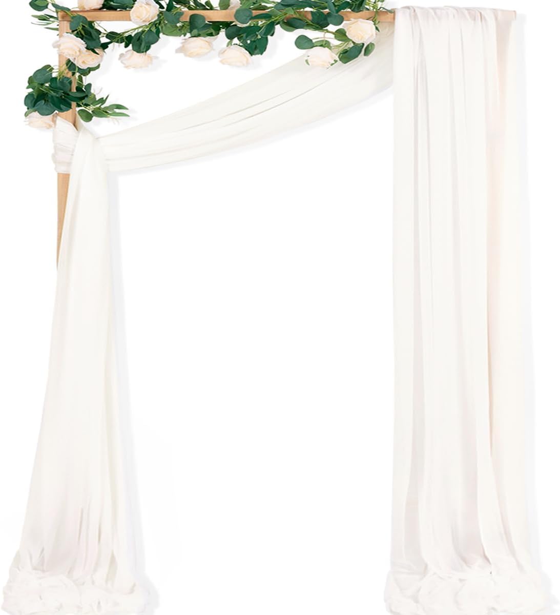 Yellow Wedding Arch Draping Fabric 1 Panel 29" x 20 FT Extra Long Gauze Drapes Sheer Backdrop Curtains 6.6 Yards Outdoor Drapery Panels for Wedding Baby Shower Party Ceiling Decoration