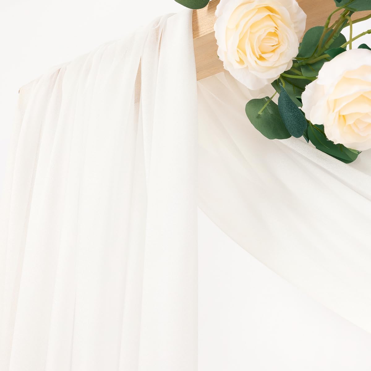 Yellow Wedding Arch Draping Fabric 1 Panel 29" x 20 FT Extra Long Gauze Drapes Sheer Backdrop Curtains 6.6 Yards Outdoor Drapery Panels for Wedding Baby Shower Party Ceiling Decoration