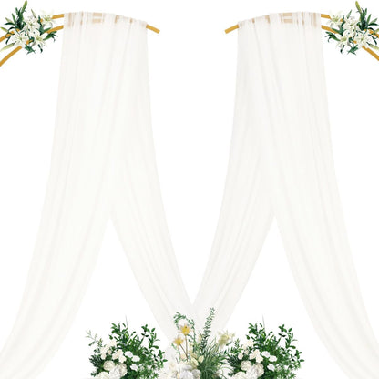 Yellow Wedding Arch Draping Fabric 1 Panel 29" x 20 FT Extra Long Gauze Drapes Sheer Backdrop Curtains 6.6 Yards Outdoor Drapery Panels for Wedding Baby Shower Party Ceiling Decoration