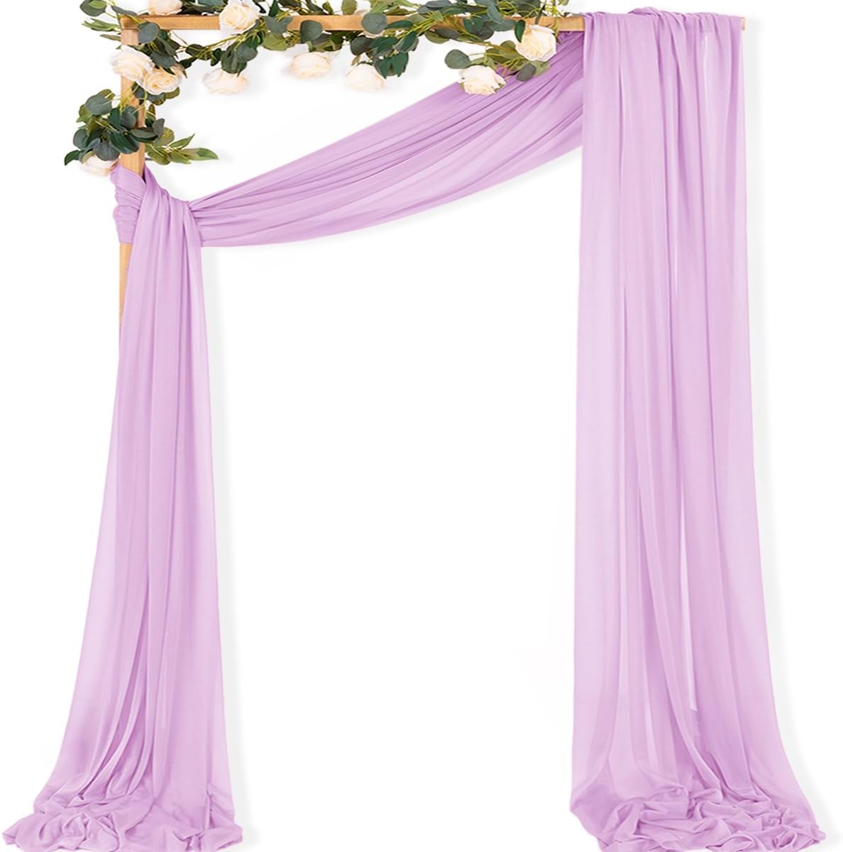 Yellow Wedding Arch Draping Fabric 1 Panel 29" x 20 FT Extra Long Gauze Drapes Sheer Backdrop Curtains 6.6 Yards Outdoor Drapery Panels for Wedding Baby Shower Party Ceiling Decoration