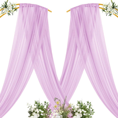 Yellow Wedding Arch Draping Fabric 1 Panel 29" x 20 FT Extra Long Gauze Drapes Sheer Backdrop Curtains 6.6 Yards Outdoor Drapery Panels for Wedding Baby Shower Party Ceiling Decoration
