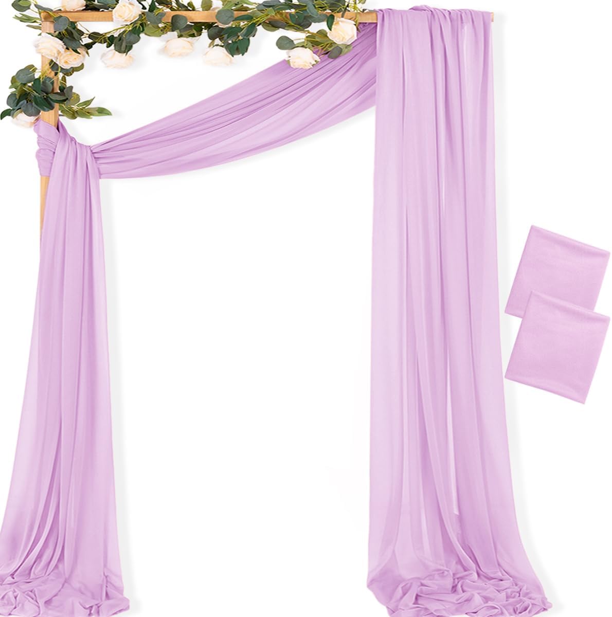 Yellow Wedding Arch Draping Fabric 1 Panel 29" x 20 FT Extra Long Gauze Drapes Sheer Backdrop Curtains 6.6 Yards Outdoor Drapery Panels for Wedding Baby Shower Party Ceiling Decoration