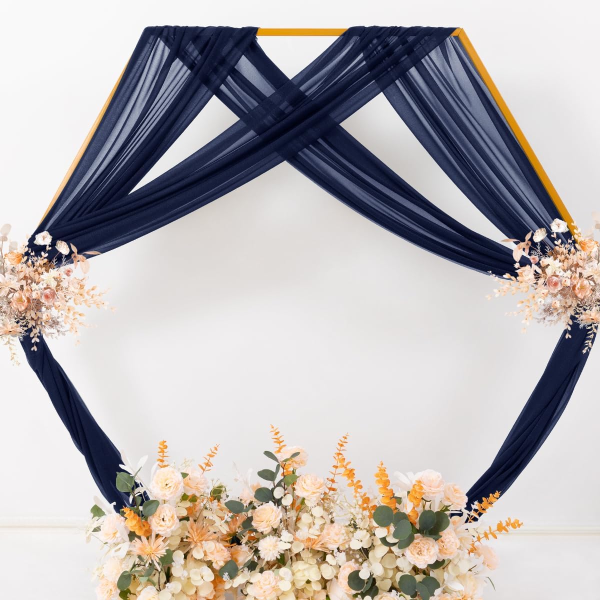 Yellow Wedding Arch Draping Fabric 1 Panel 29" x 20 FT Extra Long Gauze Drapes Sheer Backdrop Curtains 6.6 Yards Outdoor Drapery Panels for Wedding Baby Shower Party Ceiling Decoration