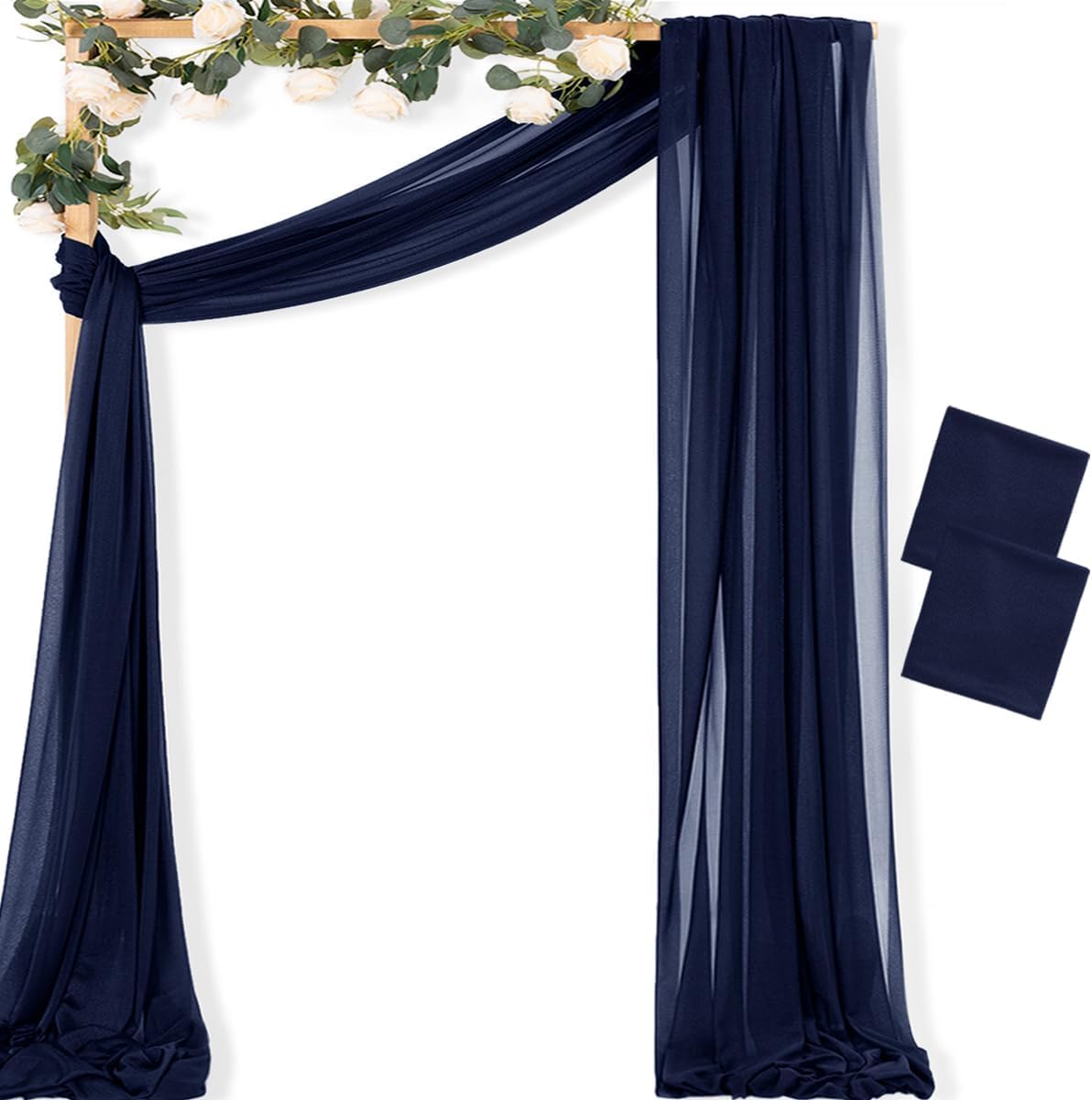 Yellow Wedding Arch Draping Fabric 1 Panel 29" x 20 FT Extra Long Gauze Drapes Sheer Backdrop Curtains 6.6 Yards Outdoor Drapery Panels for Wedding Baby Shower Party Ceiling Decoration