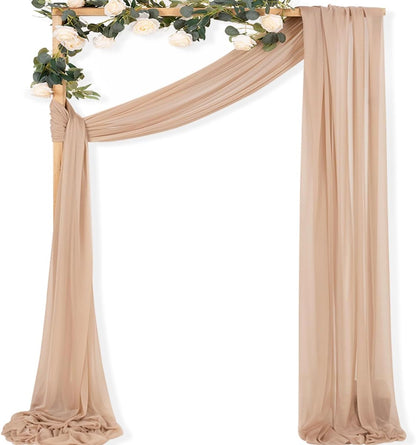 Yellow Wedding Arch Draping Fabric 1 Panel 29" x 20 FT Extra Long Gauze Drapes Sheer Backdrop Curtains 6.6 Yards Outdoor Drapery Panels for Wedding Baby Shower Party Ceiling Decoration