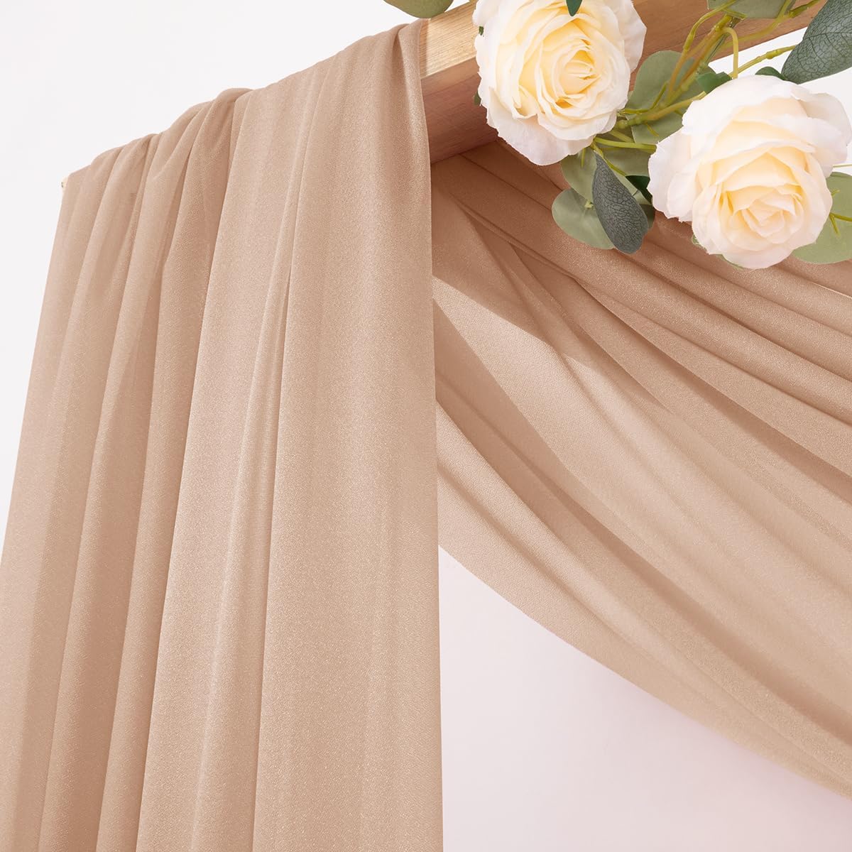 Yellow Wedding Arch Draping Fabric 1 Panel 29" x 20 FT Extra Long Gauze Drapes Sheer Backdrop Curtains 6.6 Yards Outdoor Drapery Panels for Wedding Baby Shower Party Ceiling Decoration