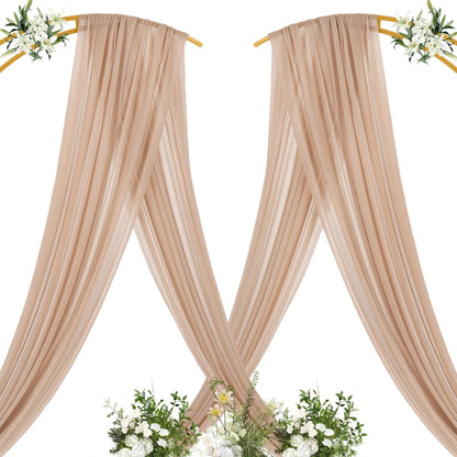 Yellow Wedding Arch Draping Fabric 1 Panel 29" x 20 FT Extra Long Gauze Drapes Sheer Backdrop Curtains 6.6 Yards Outdoor Drapery Panels for Wedding Baby Shower Party Ceiling Decoration