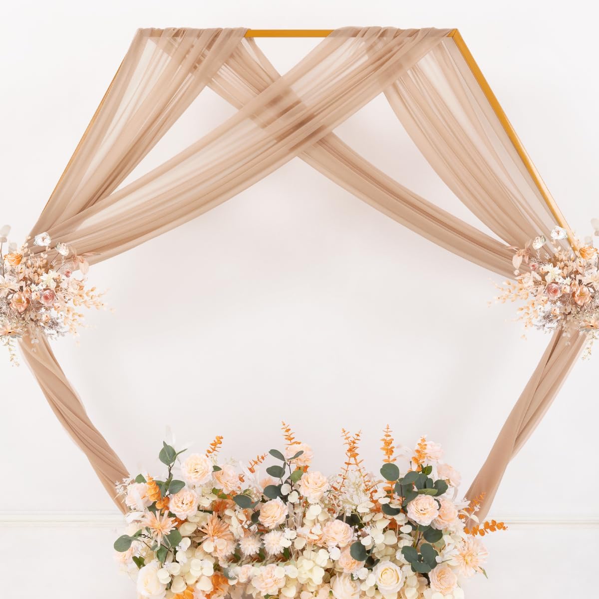 Yellow Wedding Arch Draping Fabric 1 Panel 29" x 20 FT Extra Long Gauze Drapes Sheer Backdrop Curtains 6.6 Yards Outdoor Drapery Panels for Wedding Baby Shower Party Ceiling Decoration