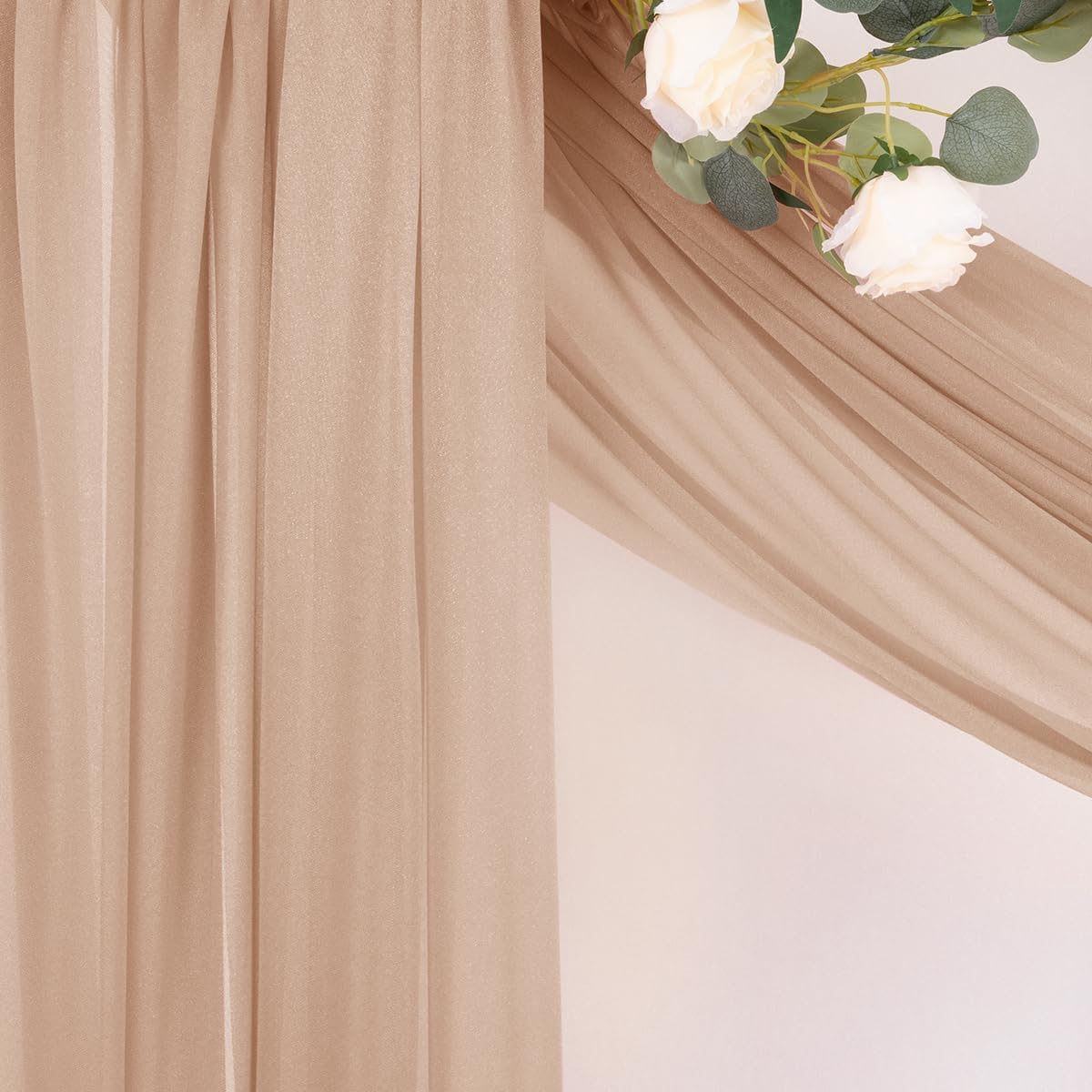 Yellow Wedding Arch Draping Fabric 1 Panel 29" x 20 FT Extra Long Gauze Drapes Sheer Backdrop Curtains 6.6 Yards Outdoor Drapery Panels for Wedding Baby Shower Party Ceiling Decoration