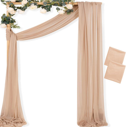 Yellow Wedding Arch Draping Fabric 1 Panel 29" x 20 FT Extra Long Gauze Drapes Sheer Backdrop Curtains 6.6 Yards Outdoor Drapery Panels for Wedding Baby Shower Party Ceiling Decoration