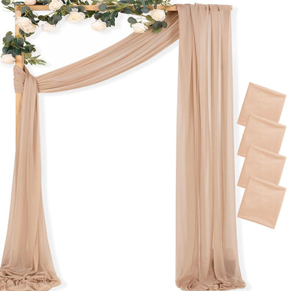 Yellow Wedding Arch Draping Fabric 1 Panel 29" x 20 FT Extra Long Gauze Drapes Sheer Backdrop Curtains 6.6 Yards Outdoor Drapery Panels for Wedding Baby Shower Party Ceiling Decoration
